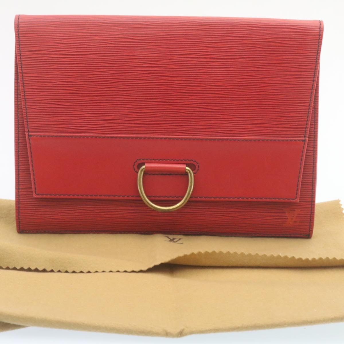 LOUIS VUITTON Epi Jena Clutch Bag Red M52727 LV Auth th2229