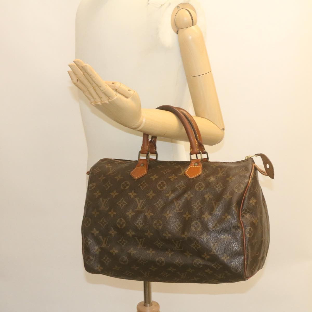 LOUIS VUITTON Monogram Speedy 35 Hand Bag M41524 LV Auth th2443