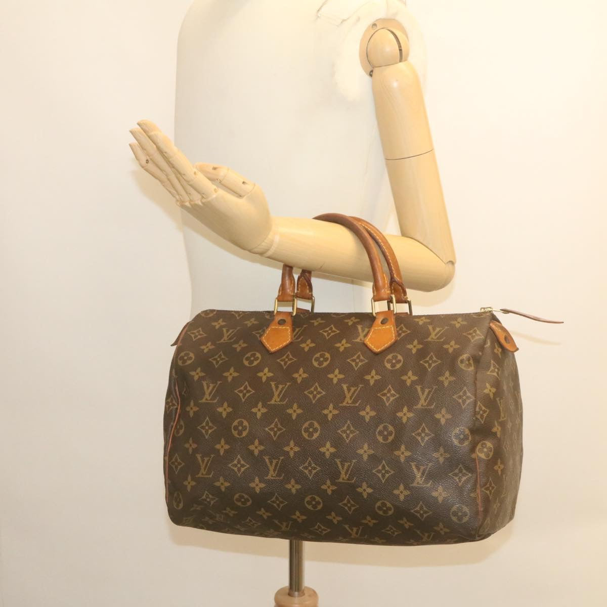 LOUIS VUITTON Monogram Speedy 35 Hand Bag M41524 LV Auth th2445