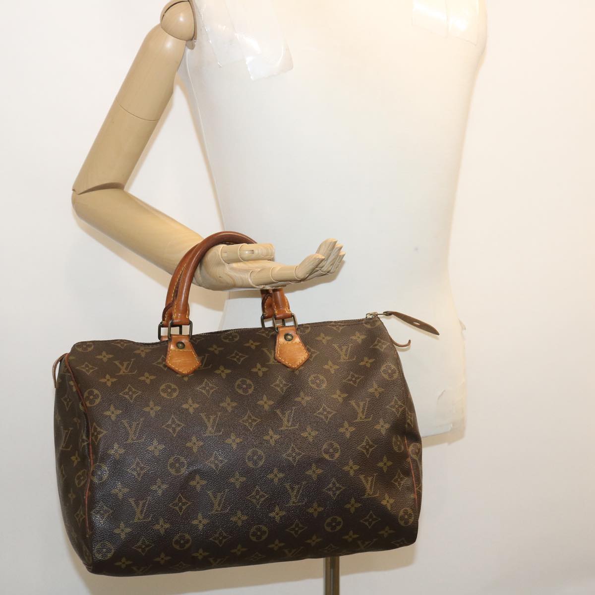 LOUIS VUITTON Monogram Speedy 35 Hand Bag M41524 LV Auth th2565