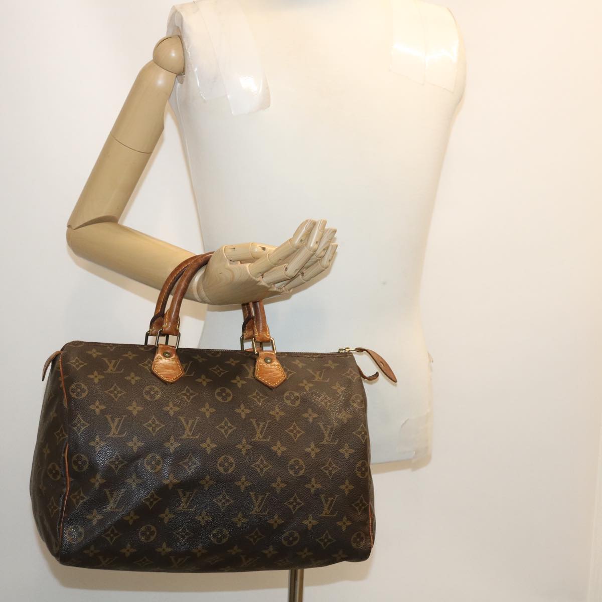 LOUIS VUITTON Monogram Speedy 35 Hand Bag M41524 LV Auth th2606