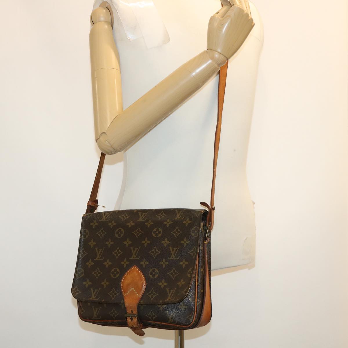 LOUIS VUITTON Monogram Cartouchiere GM Shoulder Bag M51252 LV Auth th2635