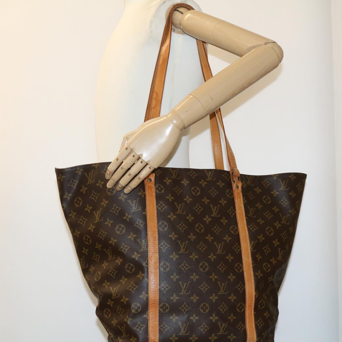 LOUIS VUITTON Monogram Sac Shopping Tote Bag M51108 LV Auth th2663