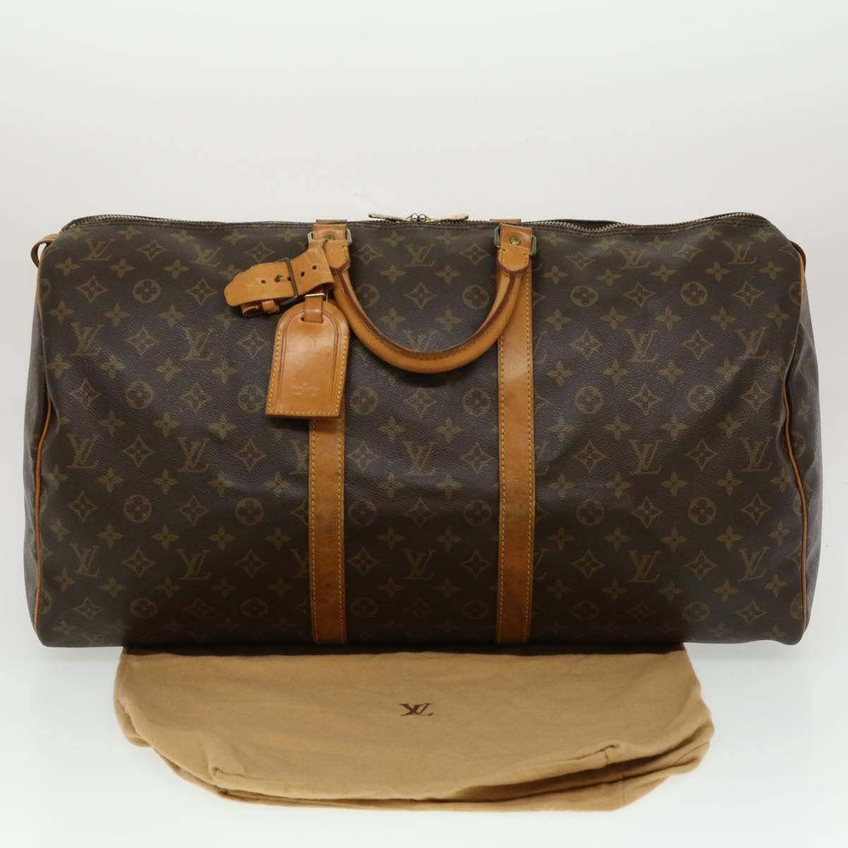 LOUIS VUITTON Monogram Keepall 55 Boston Bag M41424 LV Auth th2686