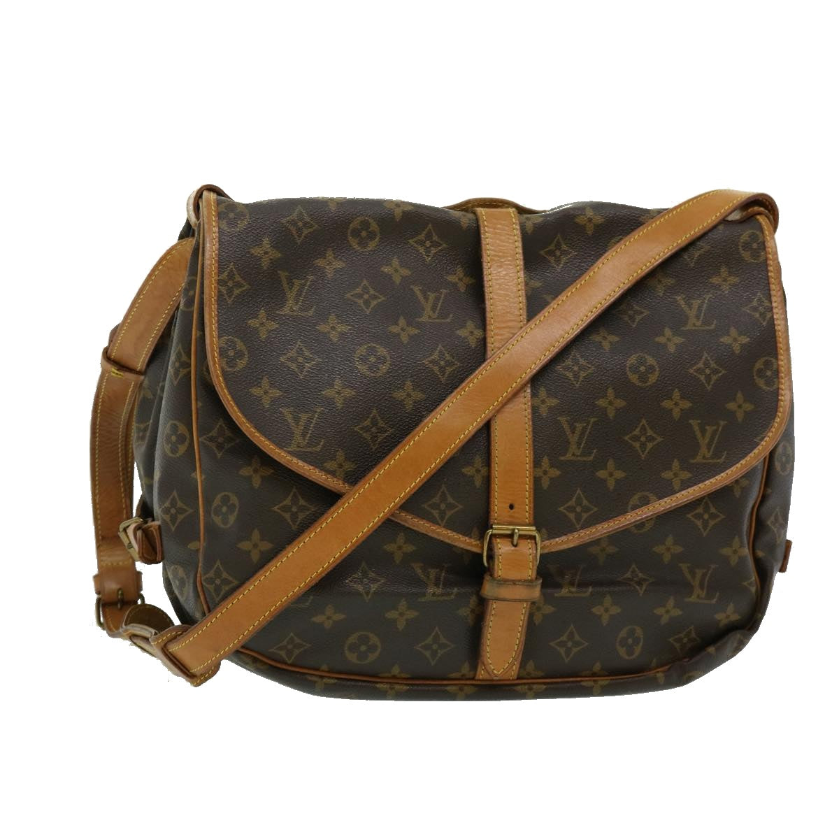 LOUIS VUITTON Monogram Saumur 35 Shoulder Bag M42254 LV Auth th2826