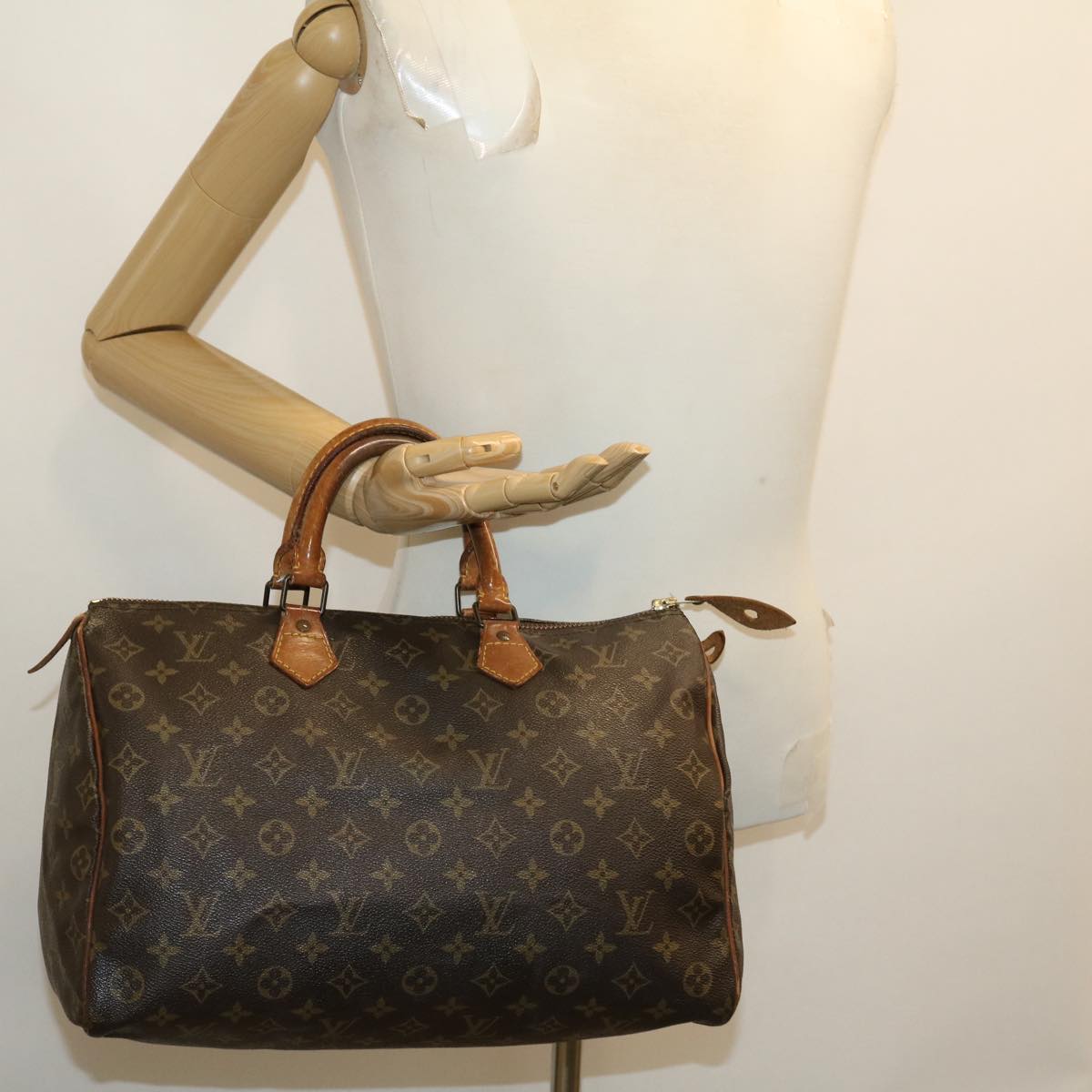 LOUIS VUITTON Monogram Speedy 35 Hand Bag M41524 LV Auth th2827