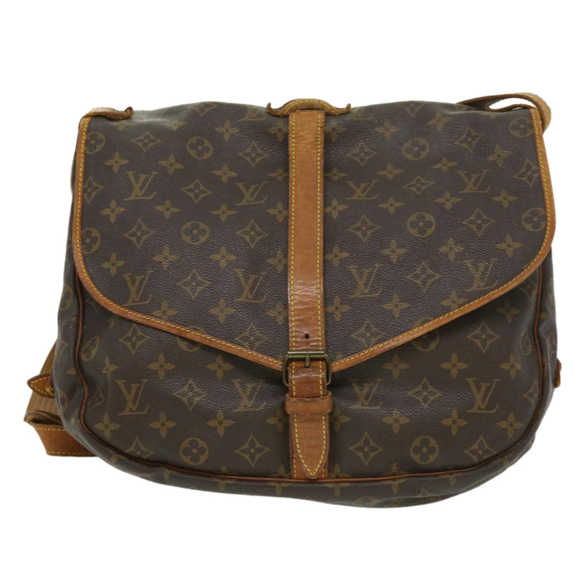 LOUIS VUITTON Monogram Saumur 35 Shoulder Bag M42254 LV Auth th2994