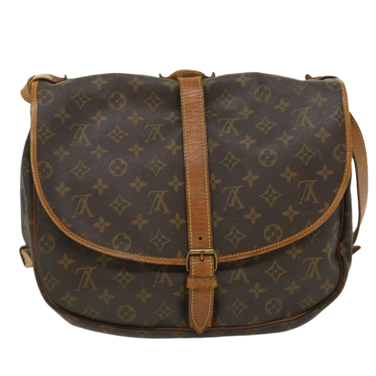 LOUIS VUITTON Monogram Saumur 35 Shoulder Bag M42254 LV Auth th2994