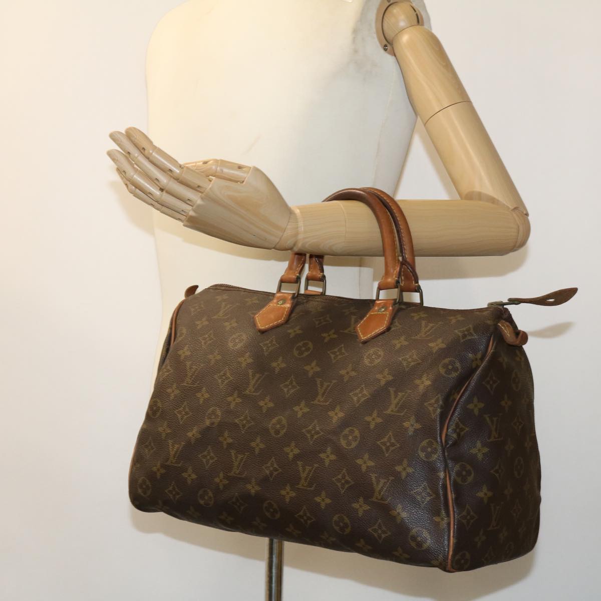 LOUIS VUITTON Monogram Speedy 35 Hand Bag Vintage M41524 LV Auth th3021