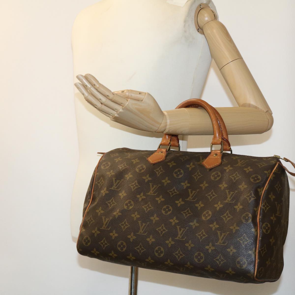 LOUIS VUITTON Monogram Speedy 35 Hand Bag M41524 LV Auth th3051