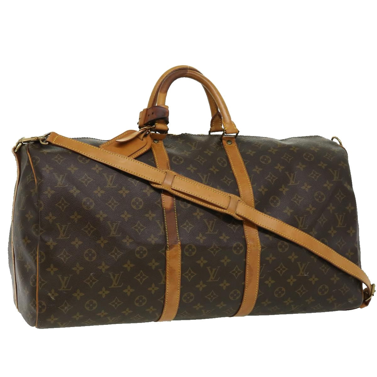 LOUIS VUITTON Monogram Keepall Bandouliere 55 Boston Bag M41414 LV Auth th3060