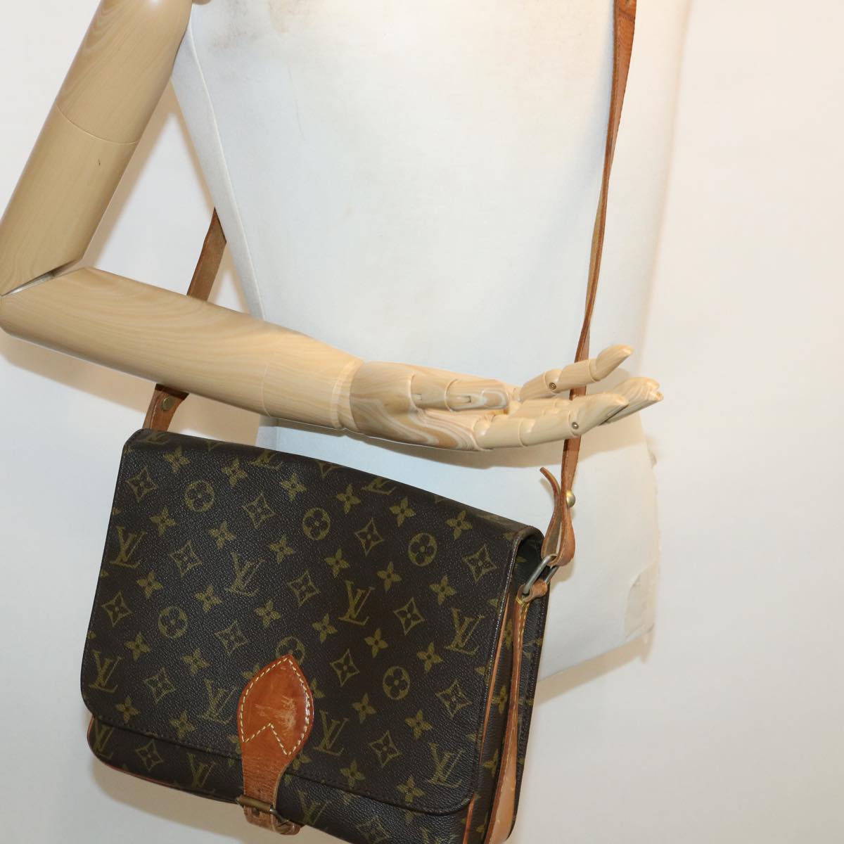 LOUIS VUITTON Monogram Cartouchiere GM Shoulder Bag Vintage M51252 Auth th3104