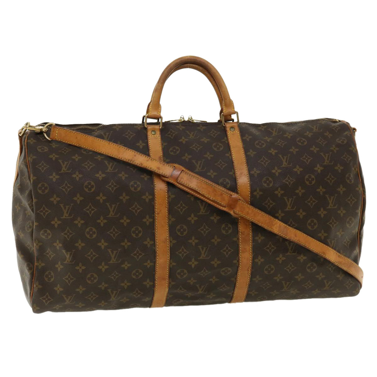 LOUIS VUITTON Monogram Keepall Bandouliere 60 Boston Bag M41412 LV Auth th3138