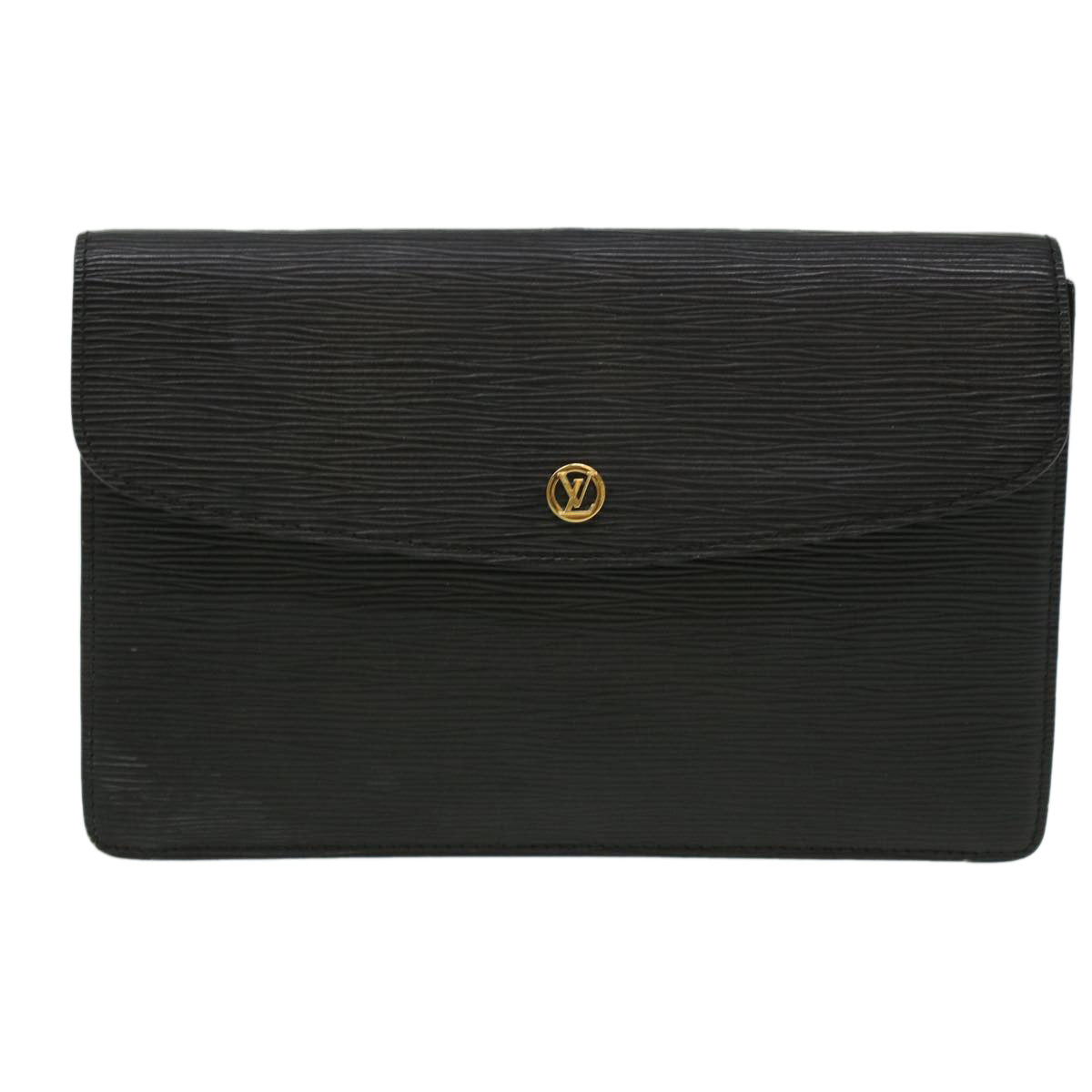 LOUIS VUITTON Epi Montaigne 27 Clutch Bag Black M52652 LV Auth th3157