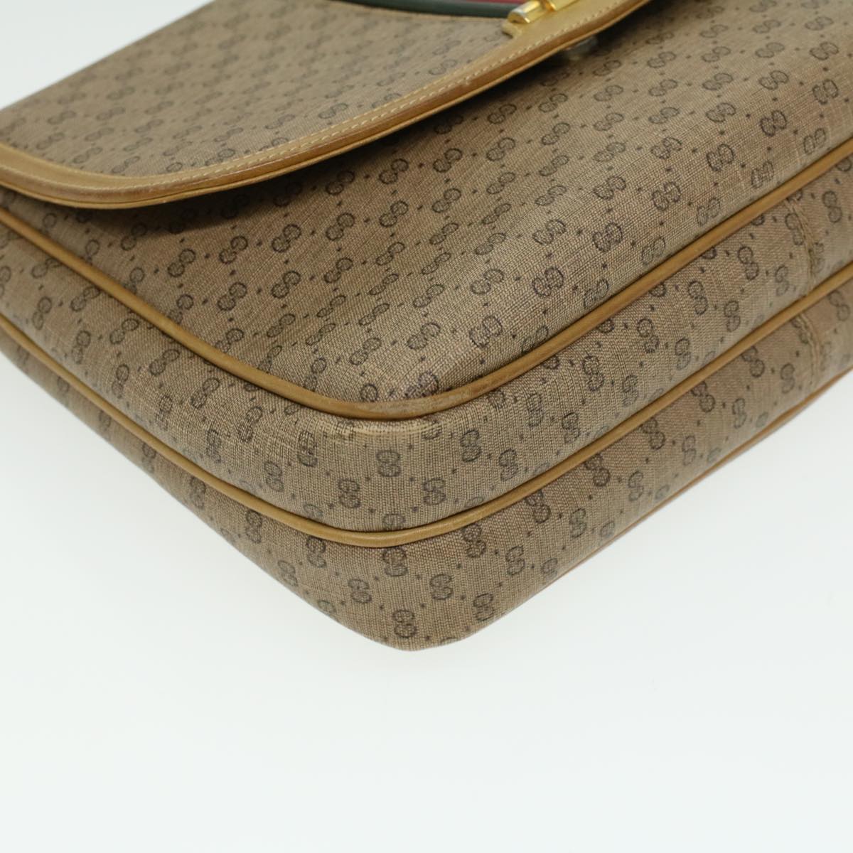 GUCCI Micro GG Canvas Shoulder Bag Beige Auth th3237