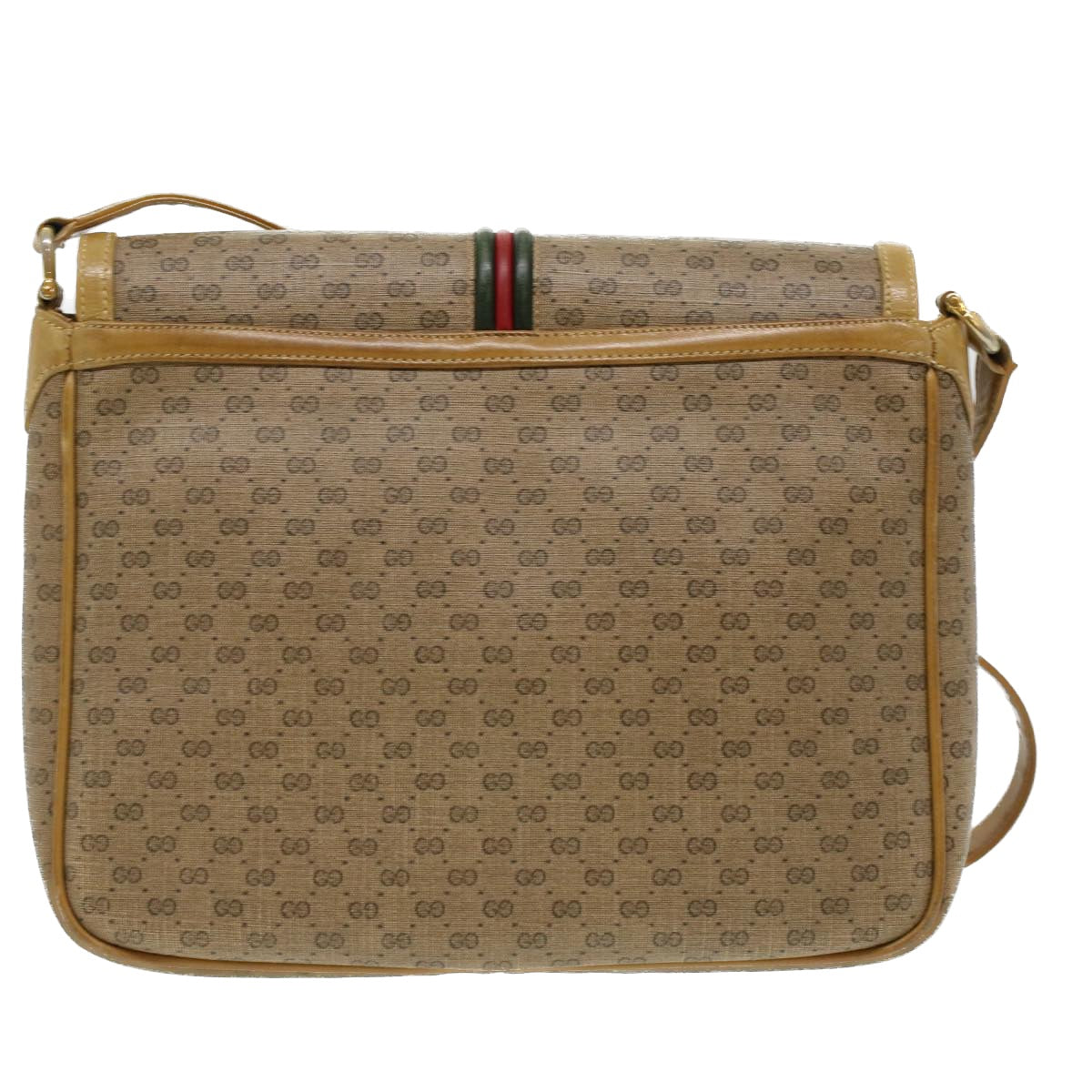 GUCCI Micro GG Canvas Shoulder Bag Beige Auth th3237