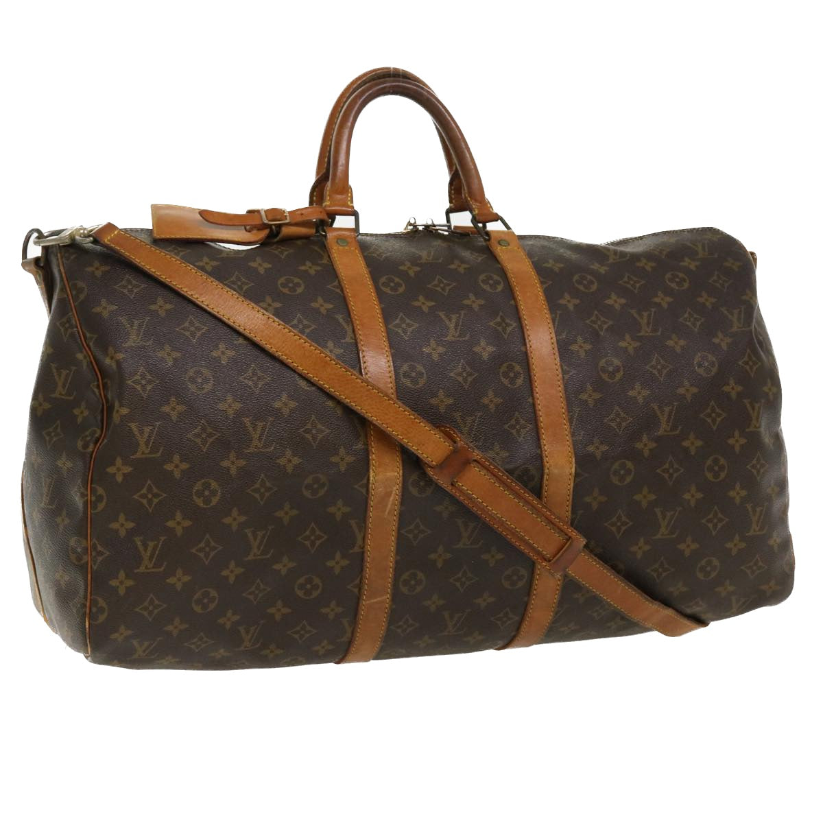 LOUIS VUITTON Monogram Keepall Bandouliere 55 Boston Bag M41414 LV Auth th3318