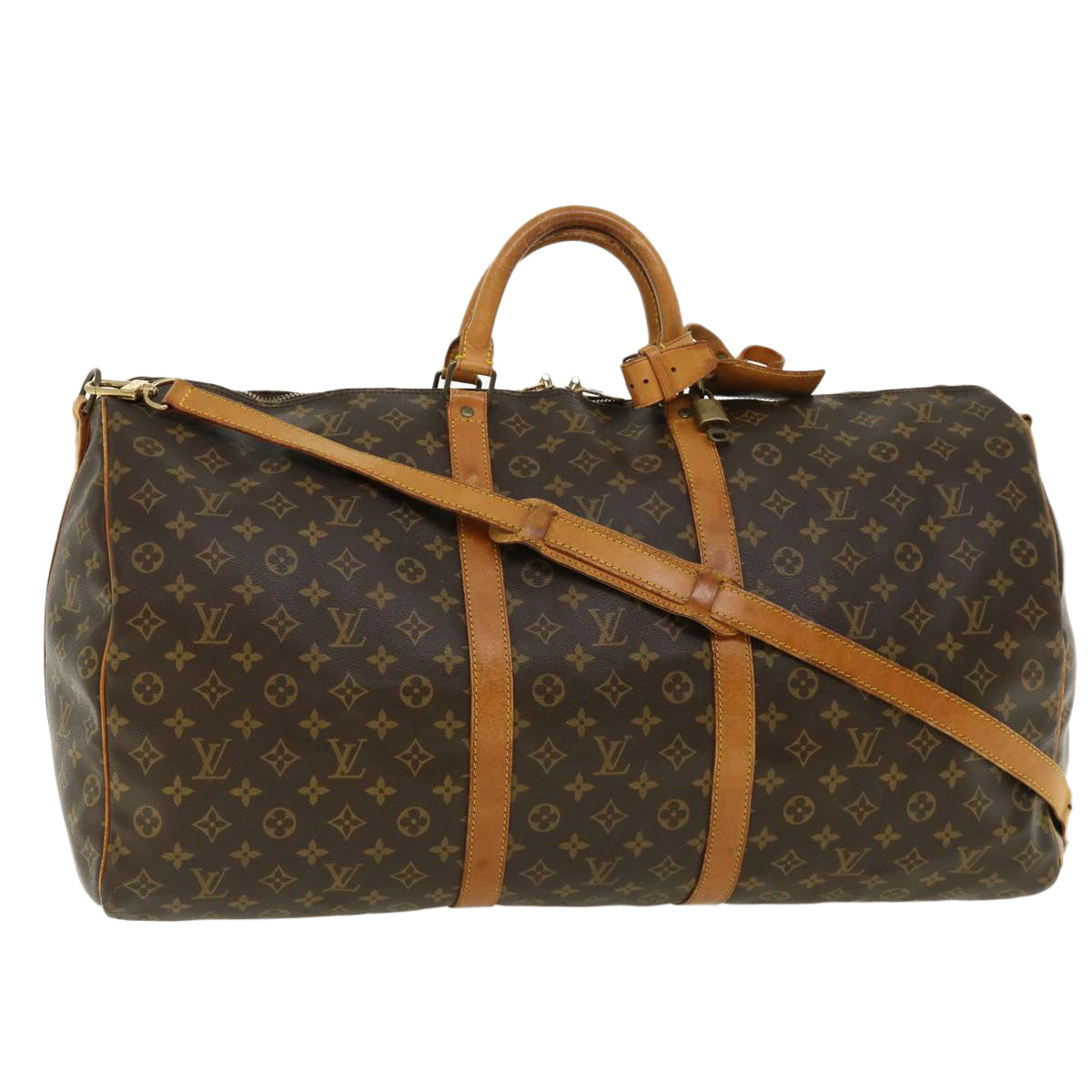 LOUIS VUITTON Monogram Keepall Bandouliere 60 Boston Bag M41412 LV Auth th3335