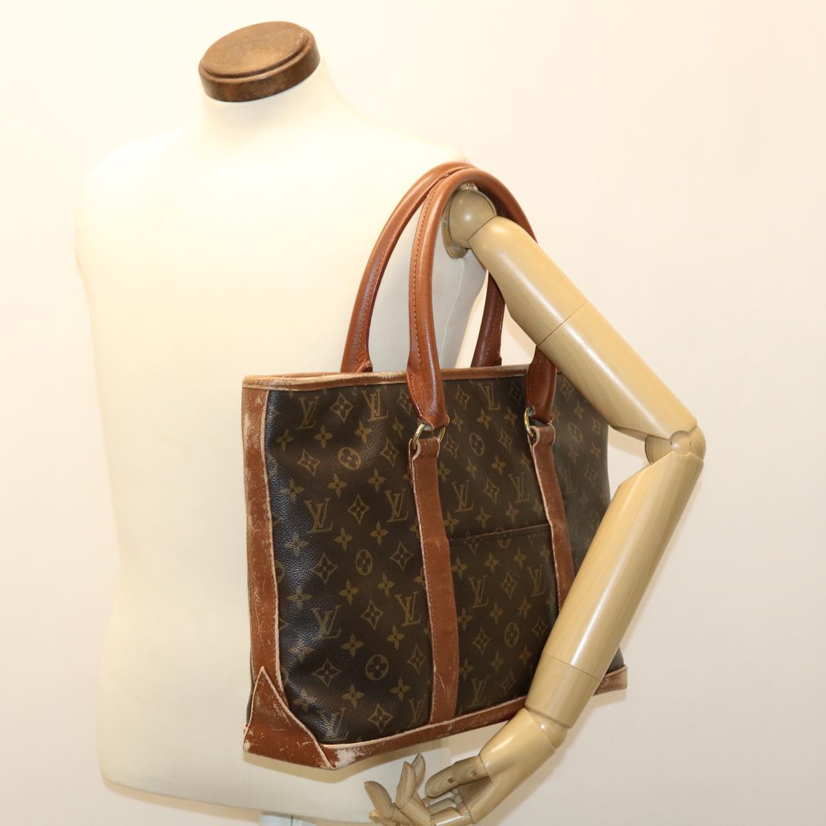 LOUIS VUITTON Monogram Sac Weekend PM Hand Bag M42425 LV Auth th3377