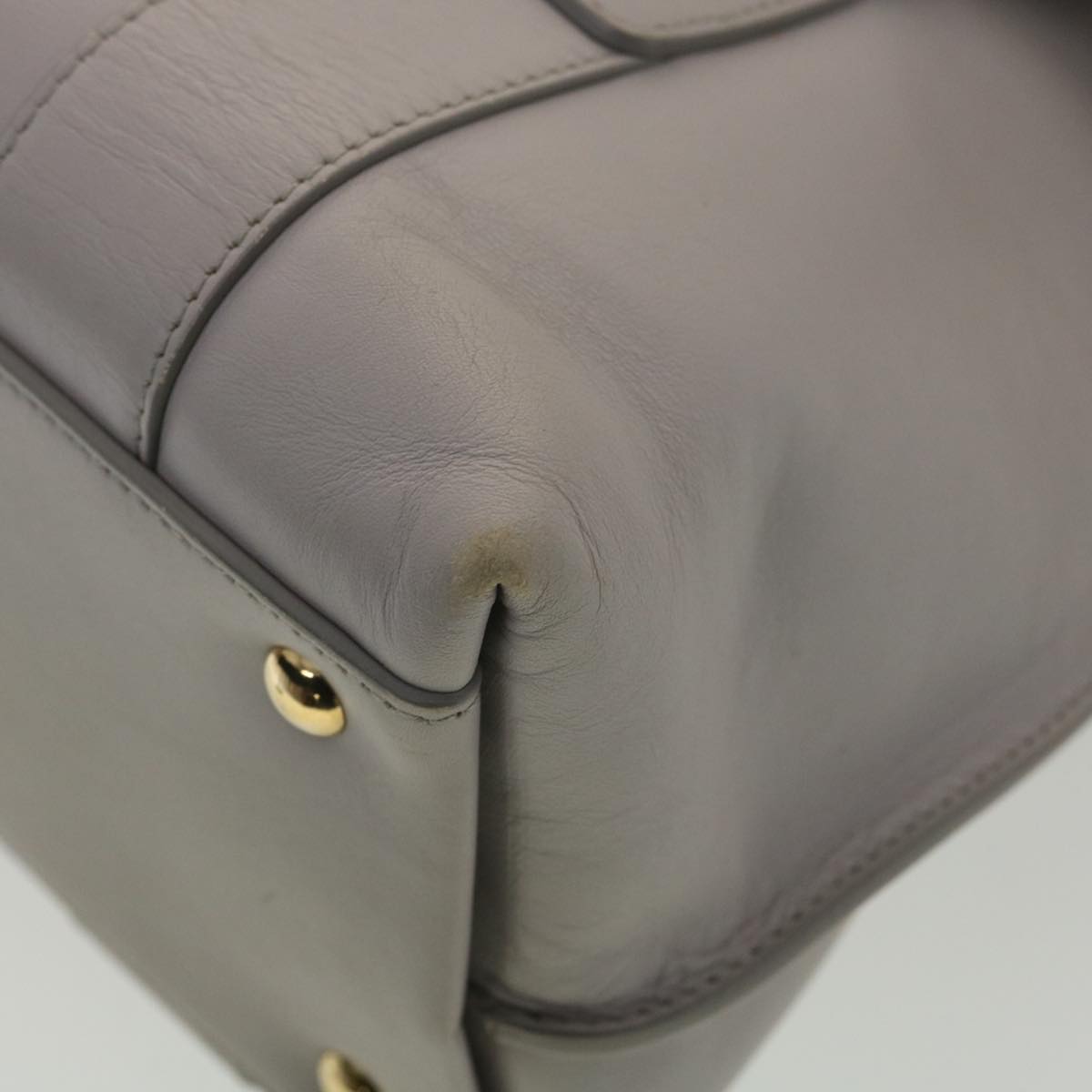 Salvatore Ferragamo Hand Bag Leather 2way Gray DH-21 E990 Auth th3391