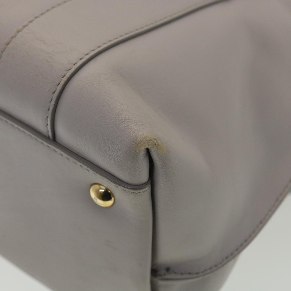 Salvatore Ferragamo Hand Bag Leather 2way Gray DH-21 E990 Auth th3391