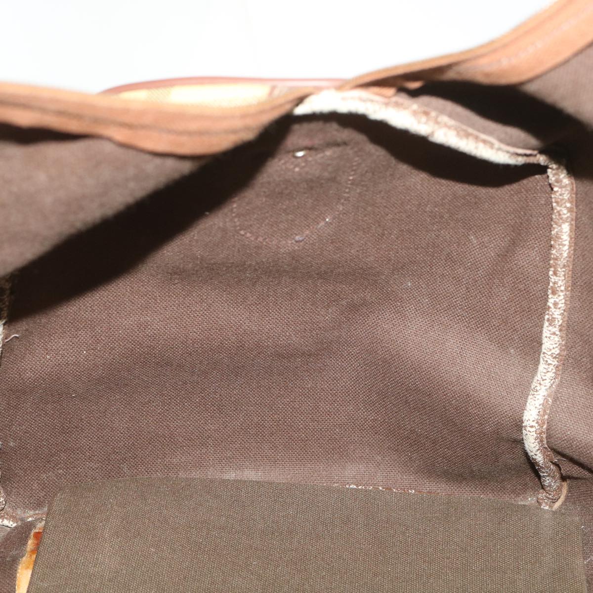 Burberrys Nova Check Boston Bag PVC Leather Beige Auth th3400