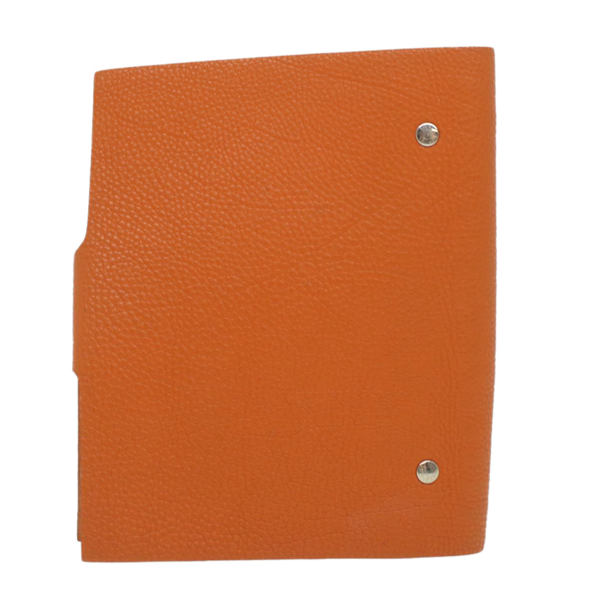 HERMES Yuris MM Note Cover Leather Orange Auth th3439 - 0