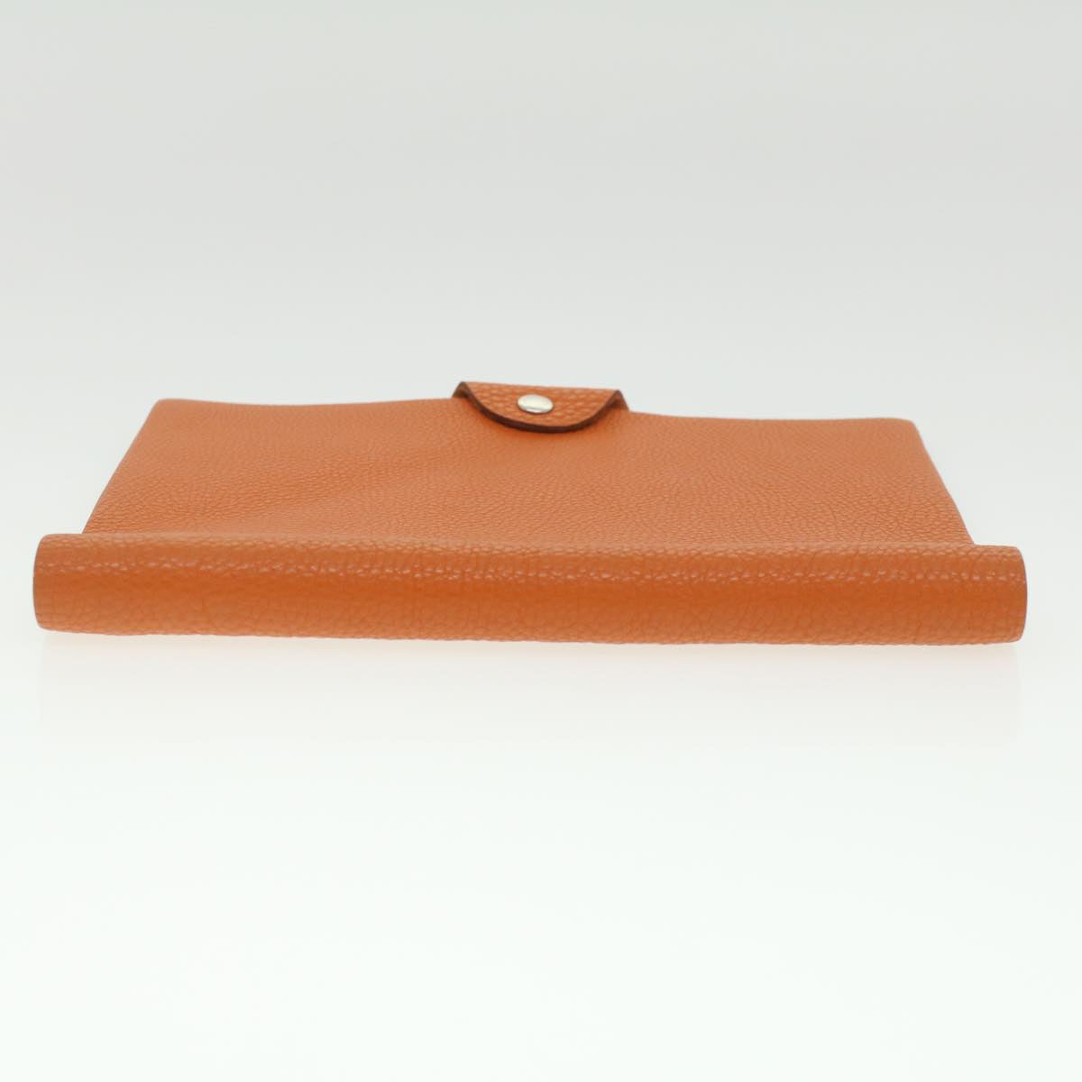 HERMES Yuris MM Note Cover Leather Orange Auth th3439