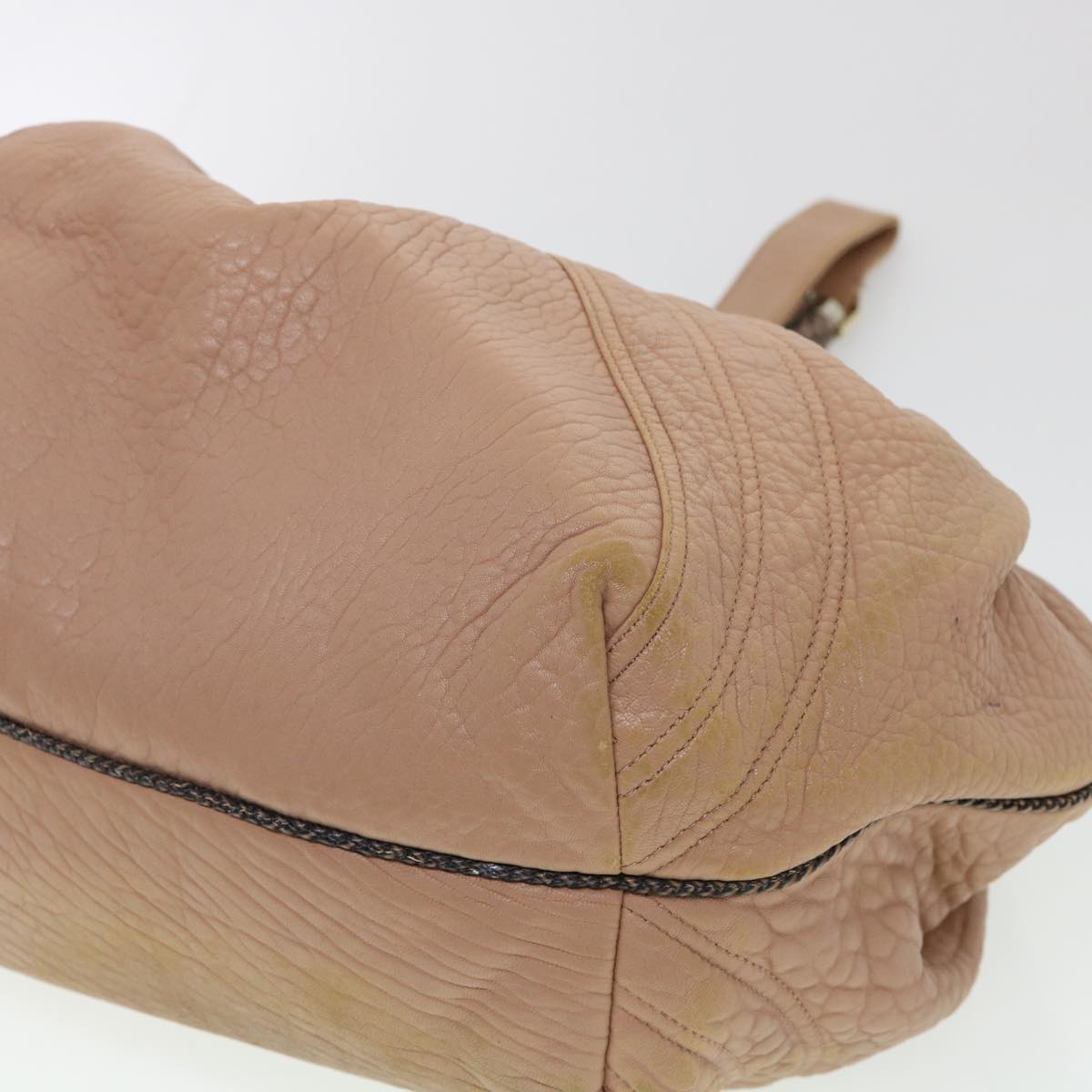 FENDI Spy bag Hand Bag Leather Beige 2415-8BR511-RO1-088 Auth th3457