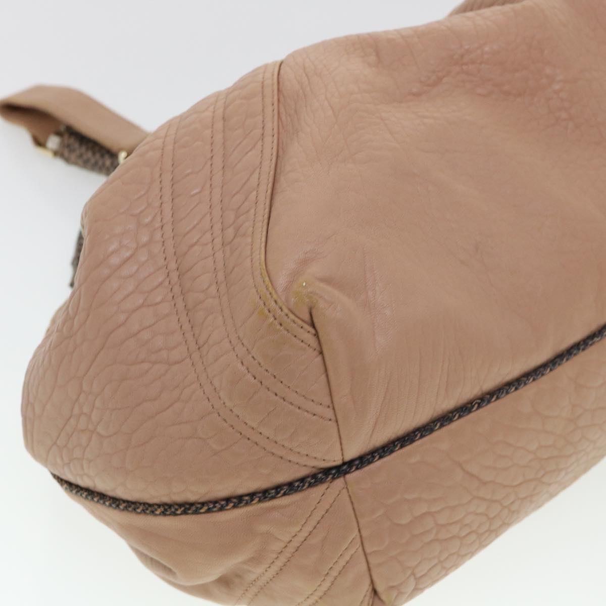 FENDI Spy bag Hand Bag Leather Beige 2415-8BR511-RO1-088 Auth th3457
