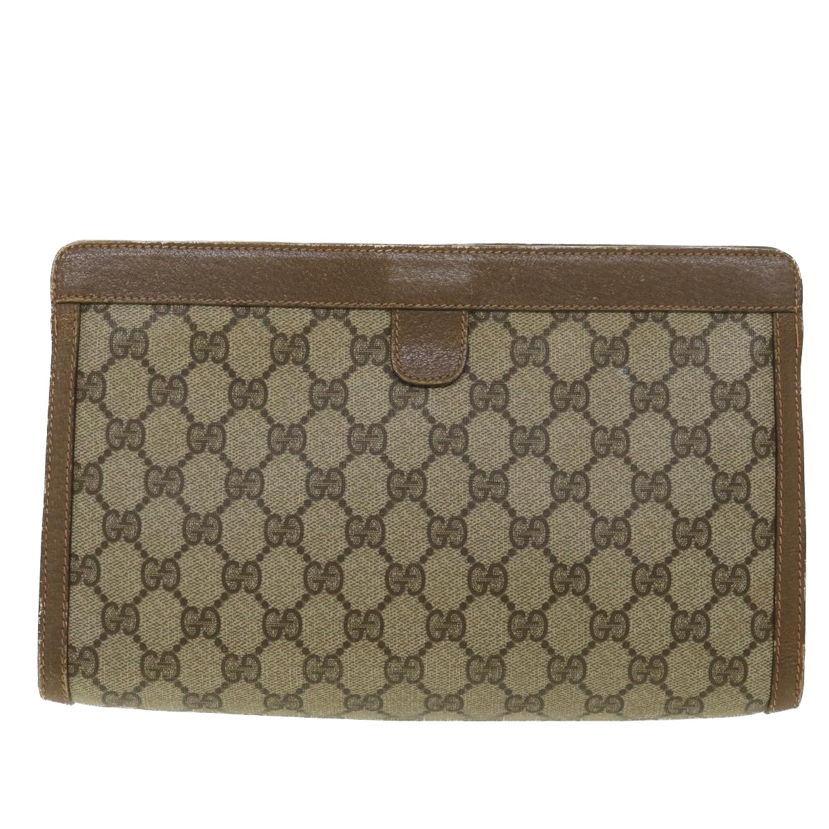 GUCCI GG Canvas Web Sherry Line Clutch Bag Beige Red Green 89 01 033 Auth th3487