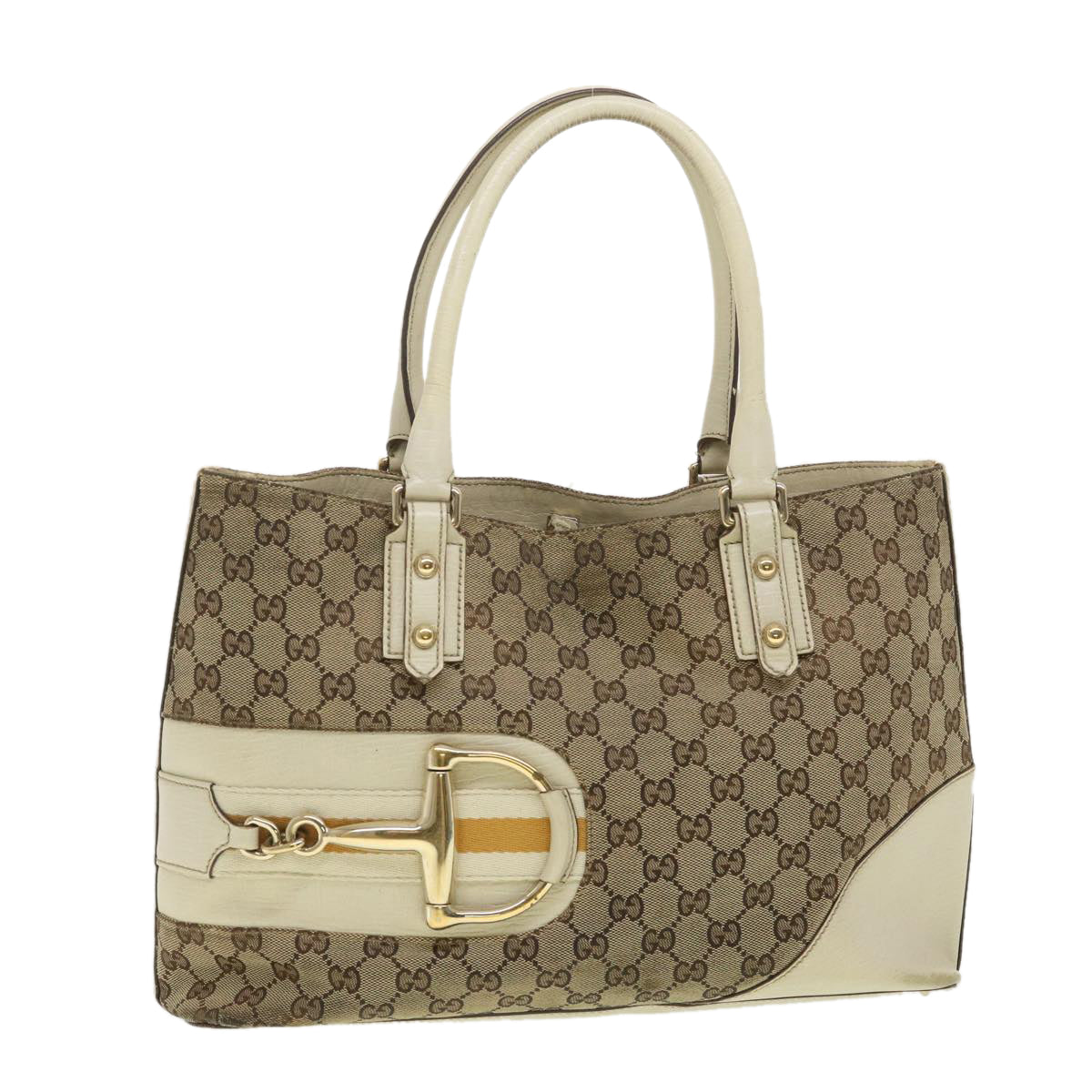 GUCCI GG Canvas Sherry Line Shoulder Bag Beige 137385 Auth th3490