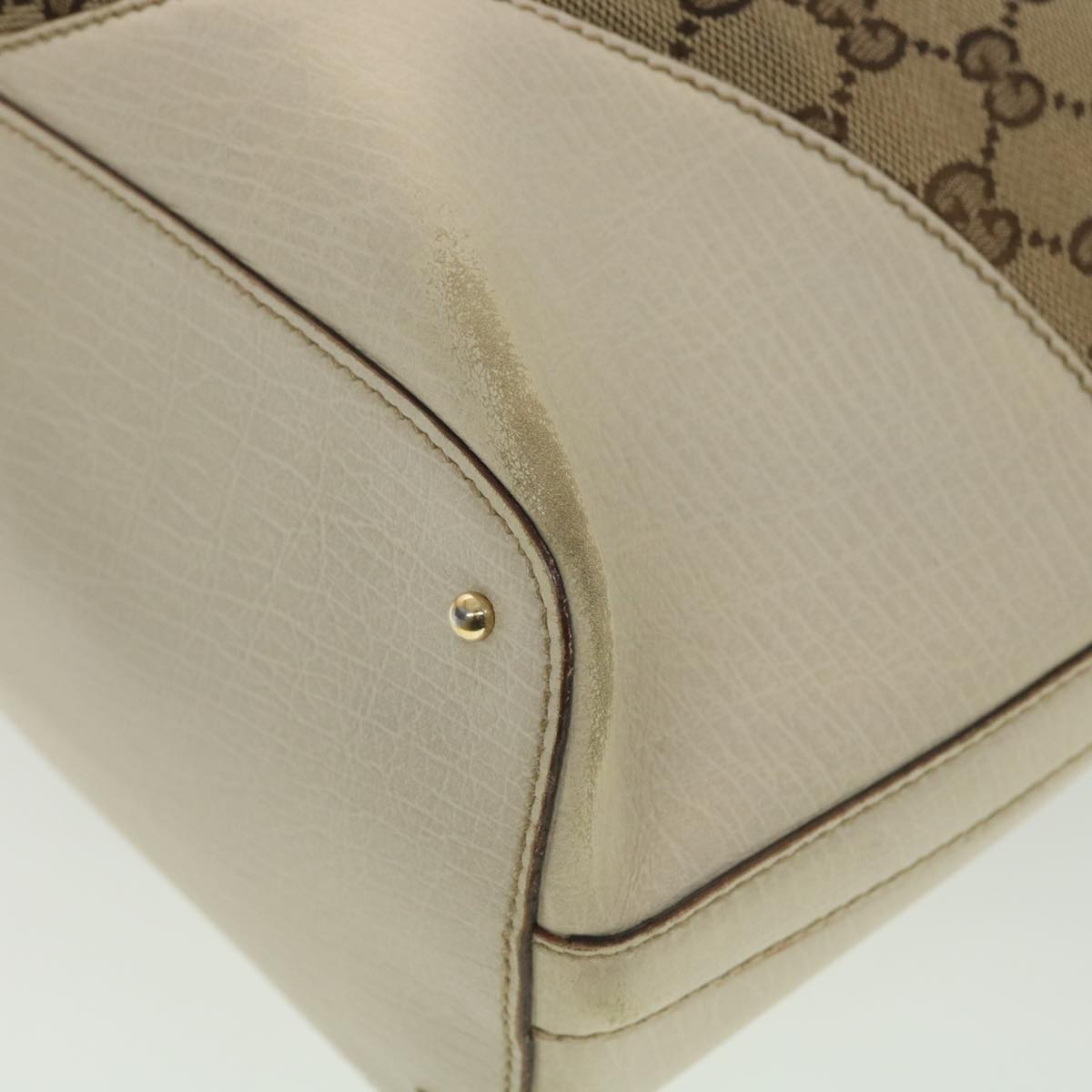 GUCCI GG Canvas Sherry Line Shoulder Bag Beige 137385 Auth th3490