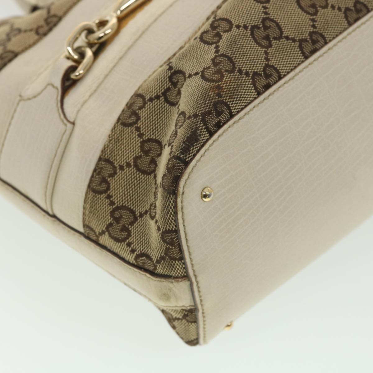 GUCCI GG Canvas Sherry Line Shoulder Bag Beige 137385 Auth th3490