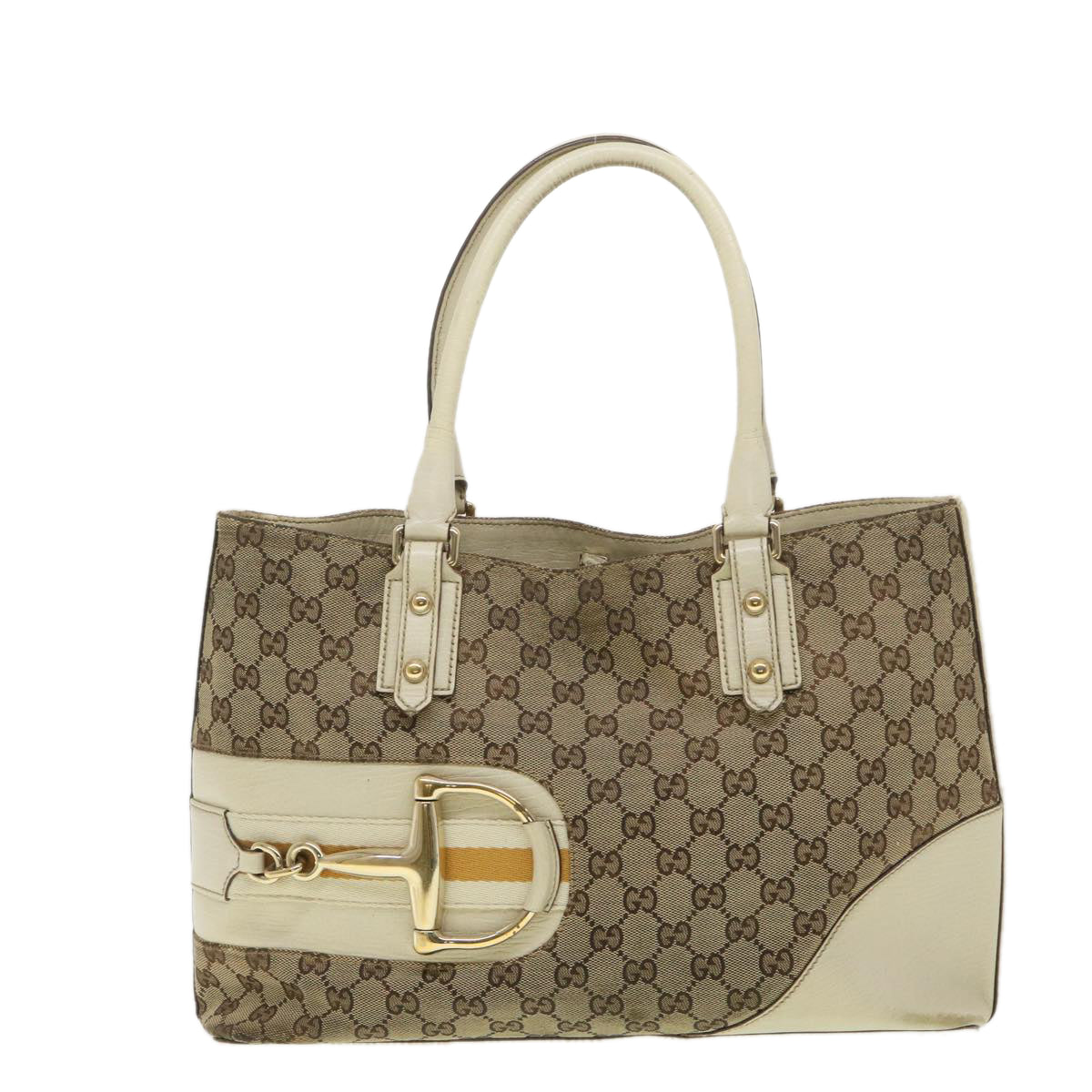 GUCCI GG Canvas Sherry Line Shoulder Bag Beige 137385 Auth th3490