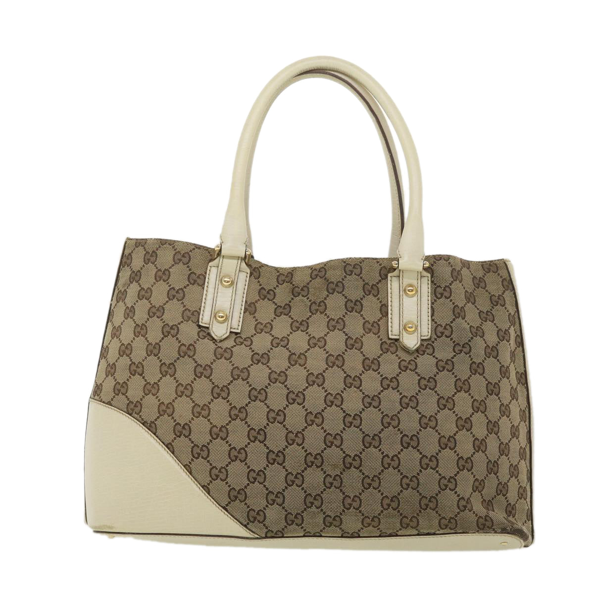 GUCCI GG Canvas Sherry Line Shoulder Bag Beige 137385 Auth th3490