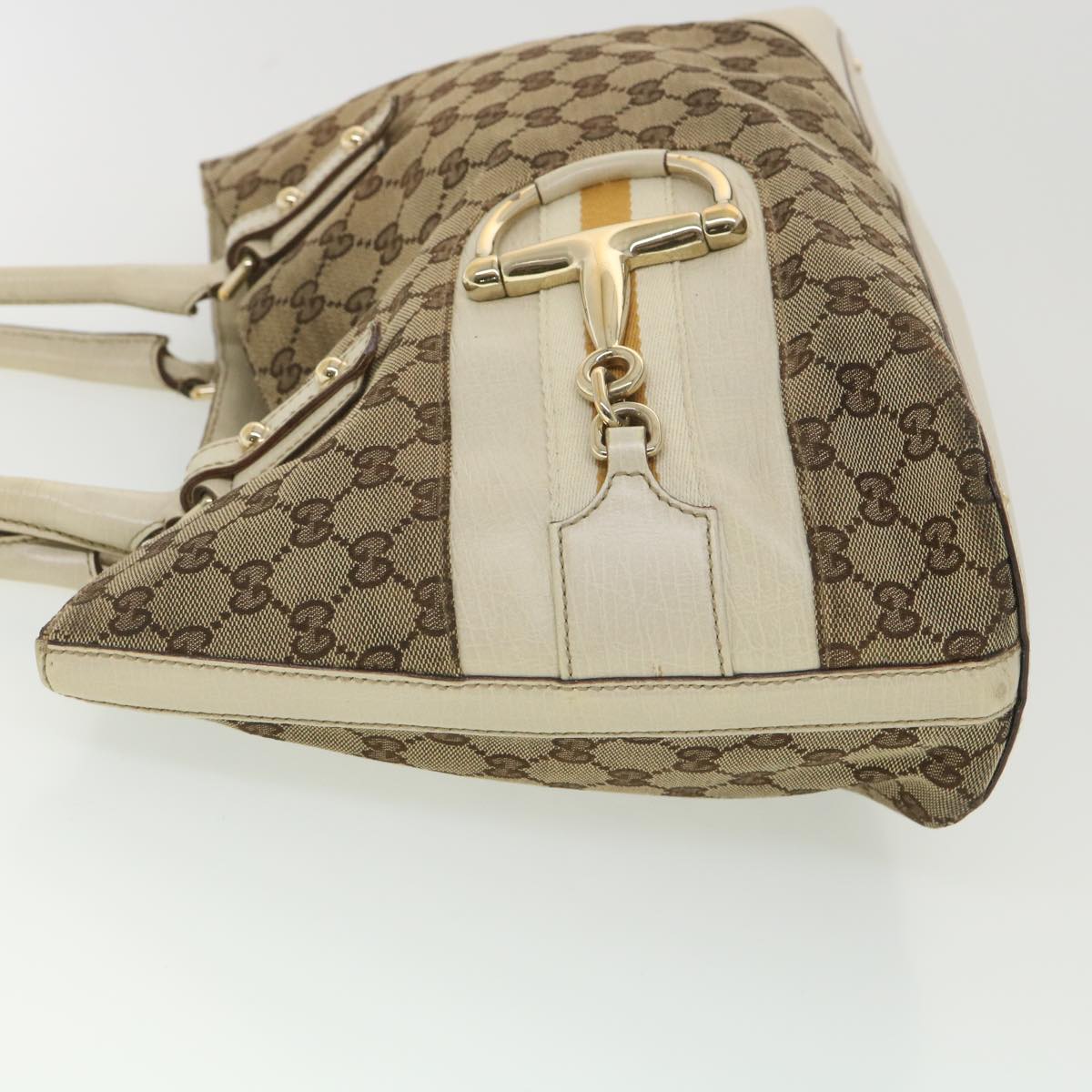 GUCCI GG Canvas Sherry Line Shoulder Bag Beige 137385 Auth th3490