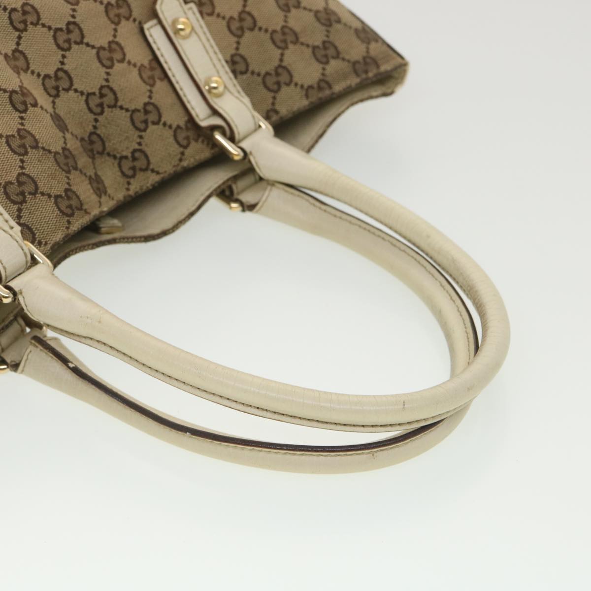 GUCCI GG Canvas Sherry Line Shoulder Bag Beige 137385 Auth th3490