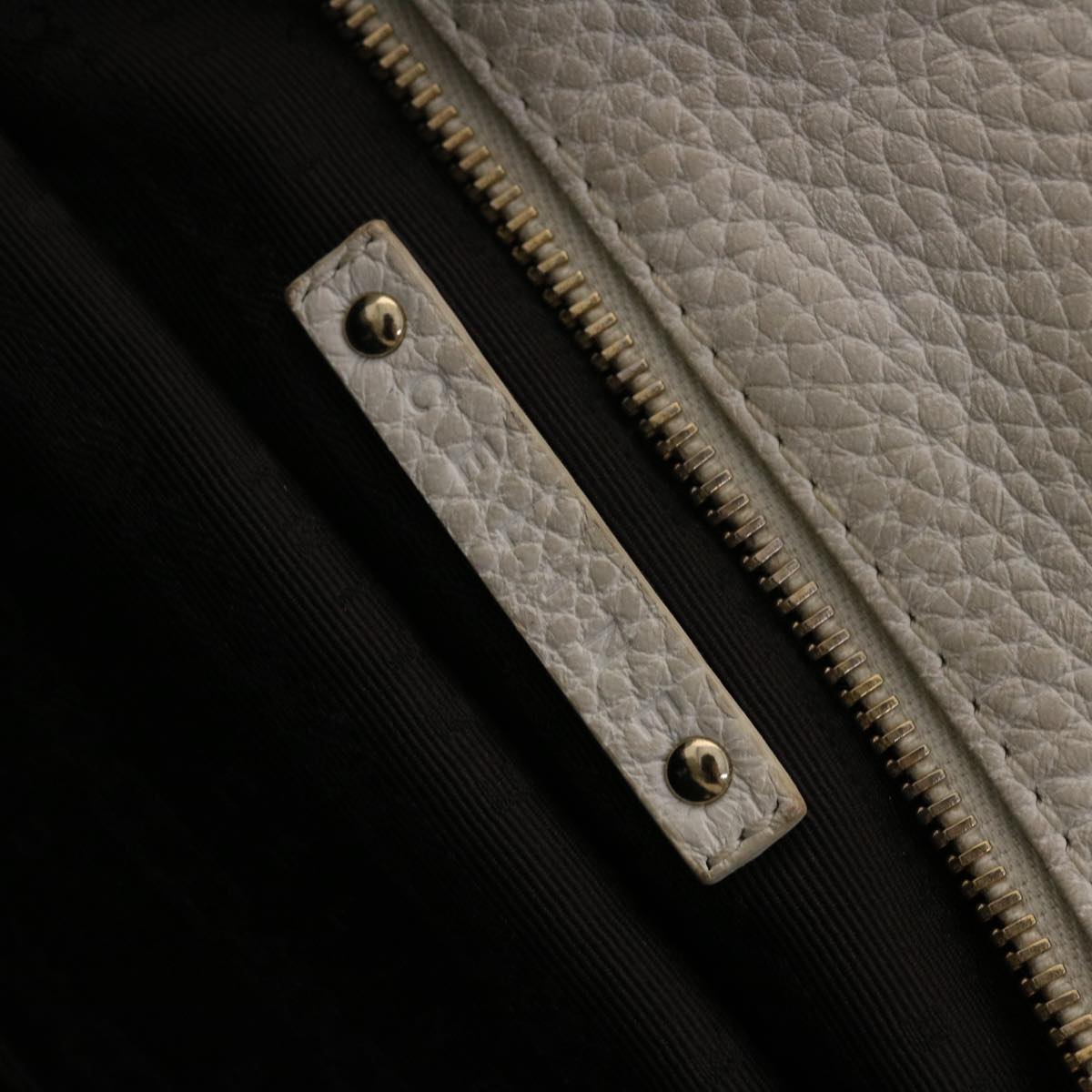 CELINE Shoulder Bag Leather White PP-SA-1027 Auth th3524