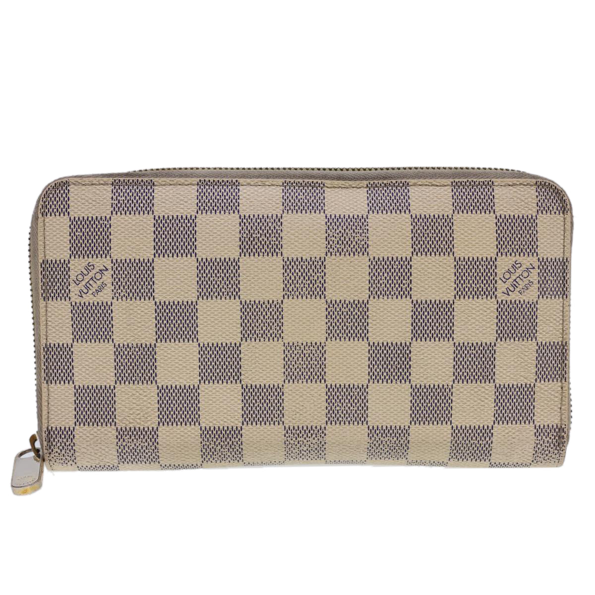 LOUIS VUITTON Damier Azur Zippy Organizer Long Wallet N60012 LV Auth th3540