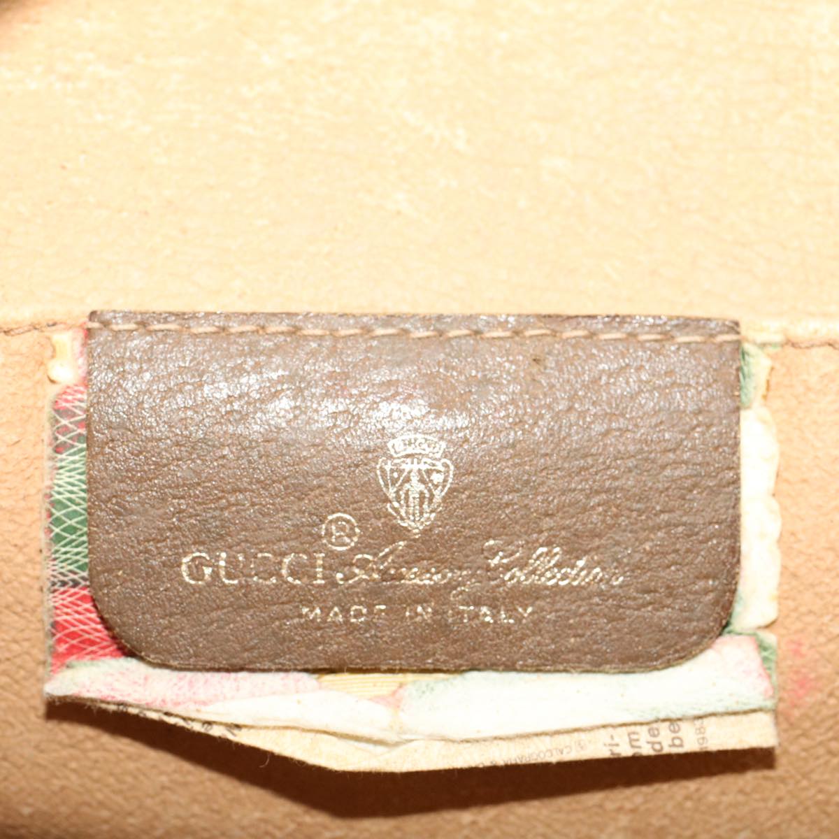 GUCCI GG Canvas Web Sherry Line Clutch Bag Beige Red Green 89.01.030 Auth th3599