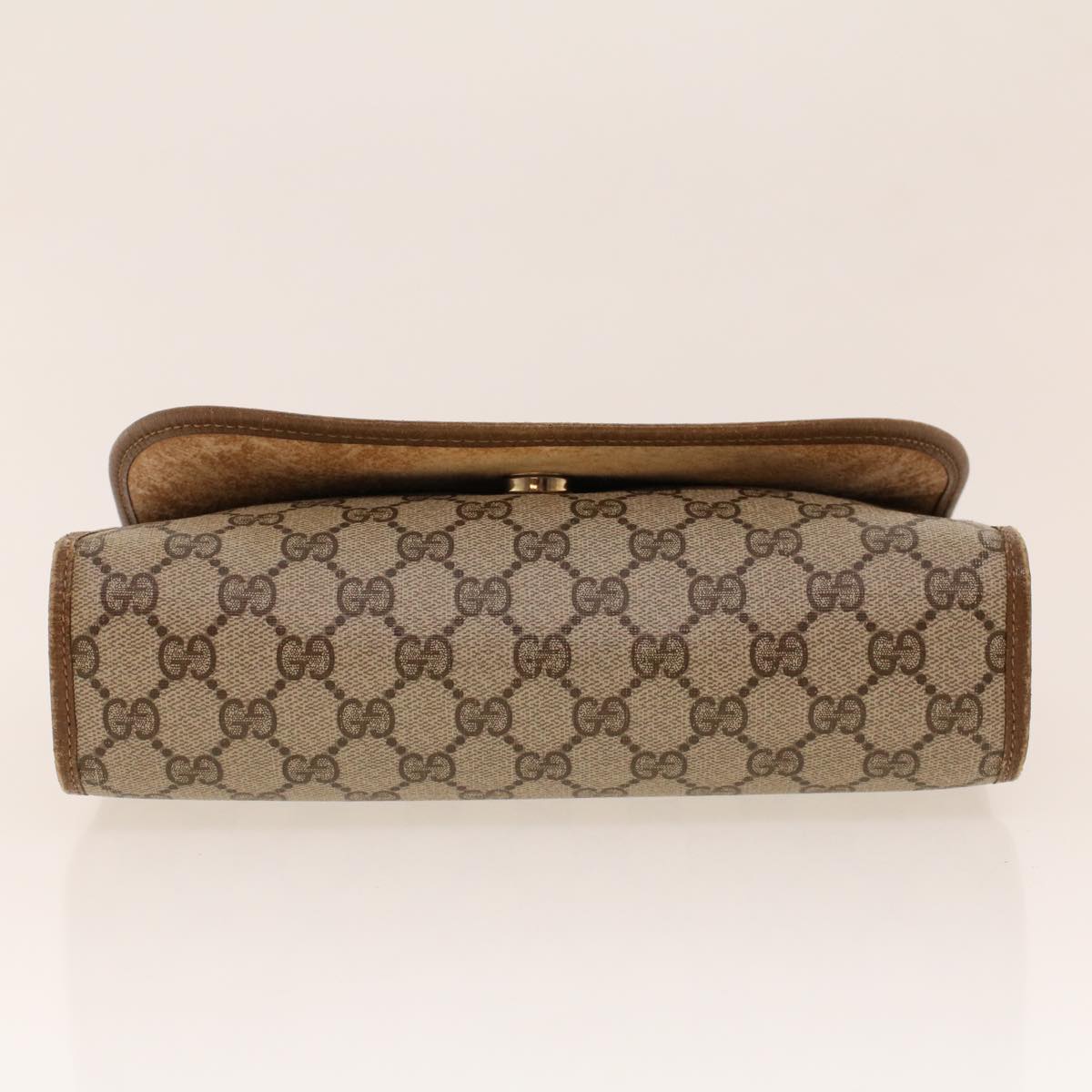 GUCCI GG Canvas Web Sherry Line Clutch Bag Beige Red Green 89.01.030 Auth th3599