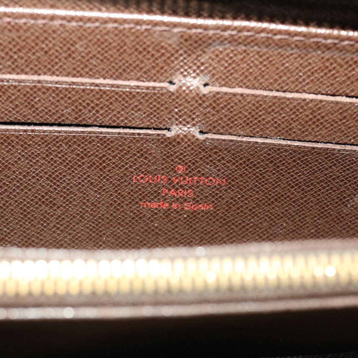 LOUIS VUITTON Damier Ebene Zippy Wallet Long Wallet N41661 LV Auth th3636