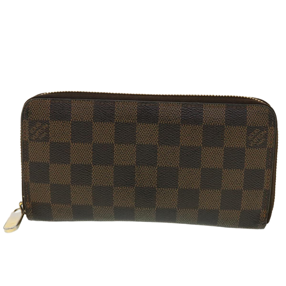 LOUIS VUITTON Damier Ebene Zippy Wallet Long Wallet N41661 LV Auth th3636