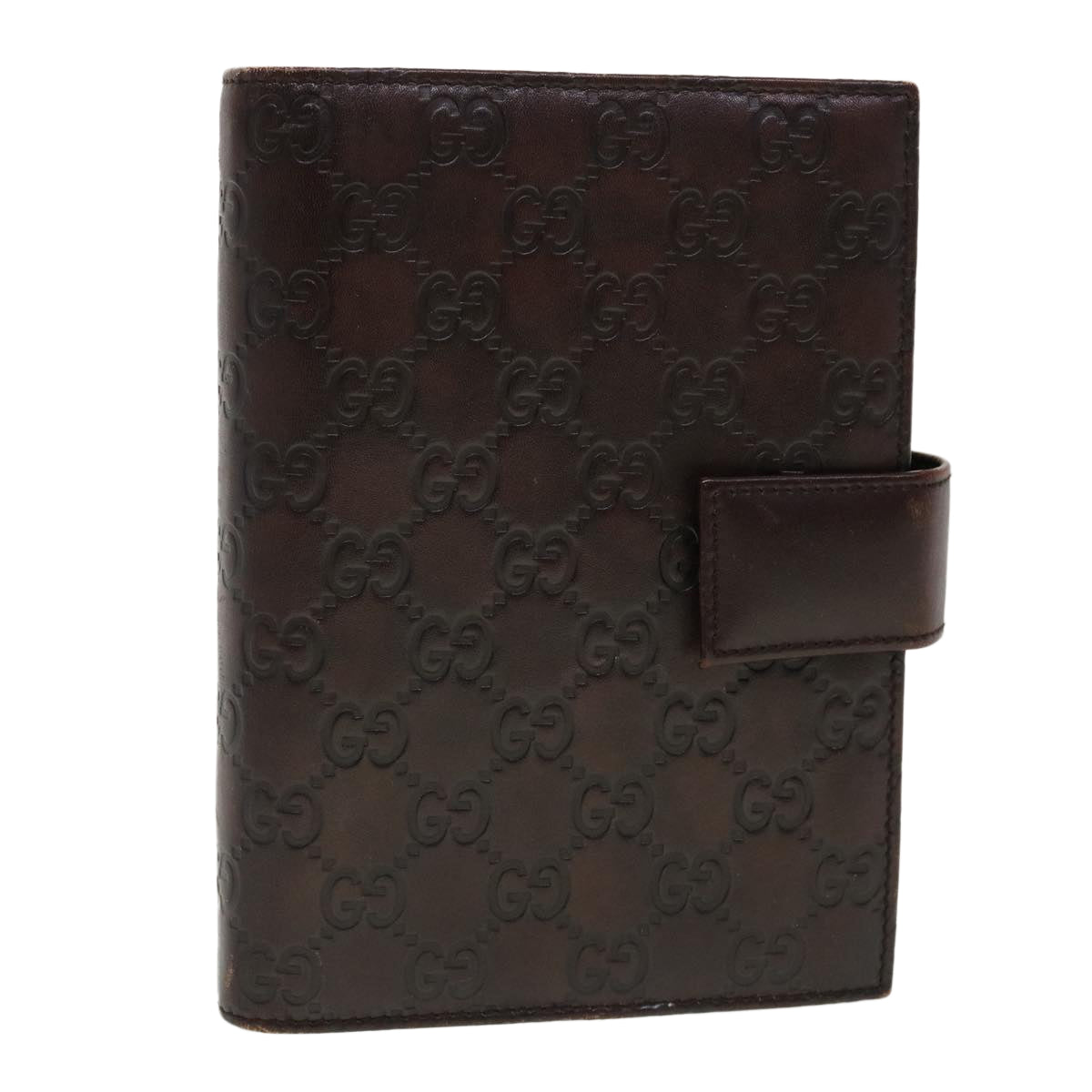 GUCCI GG Canvas Guccissima Agenda MM Day Planner Cover Brown 115241 Auth th3649