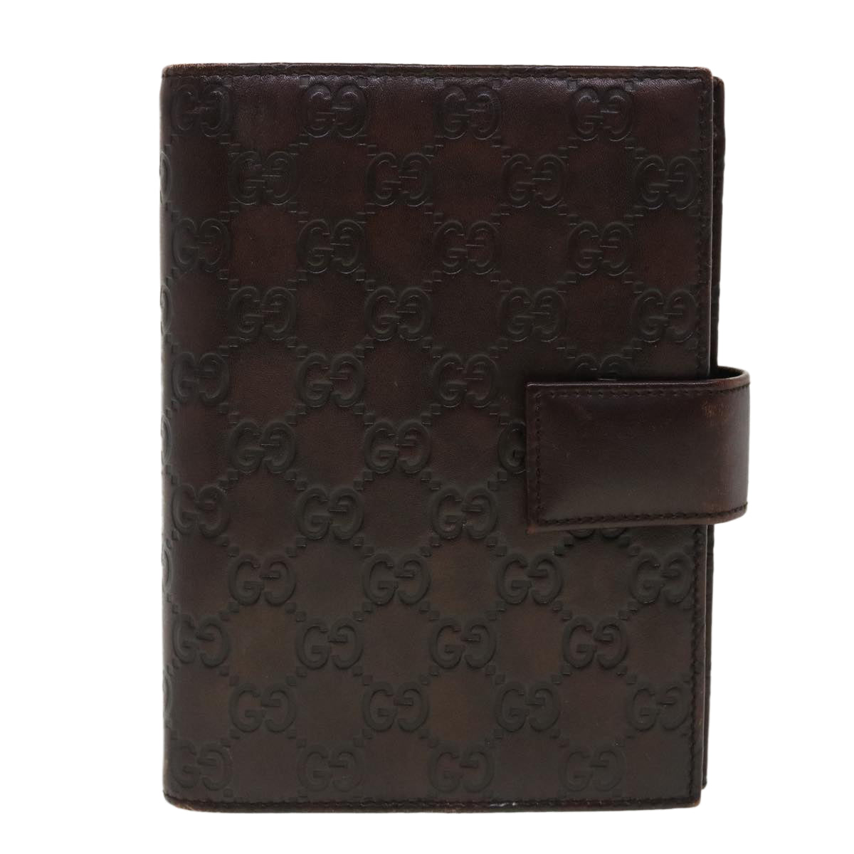 GUCCI GG Canvas Guccissima Agenda MM Day Planner Cover Brown 115241 Auth th3649