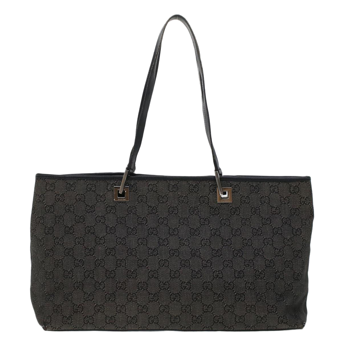 GUCCI GG Canvas Tote Bag Black 36173 1705 Auth th3729