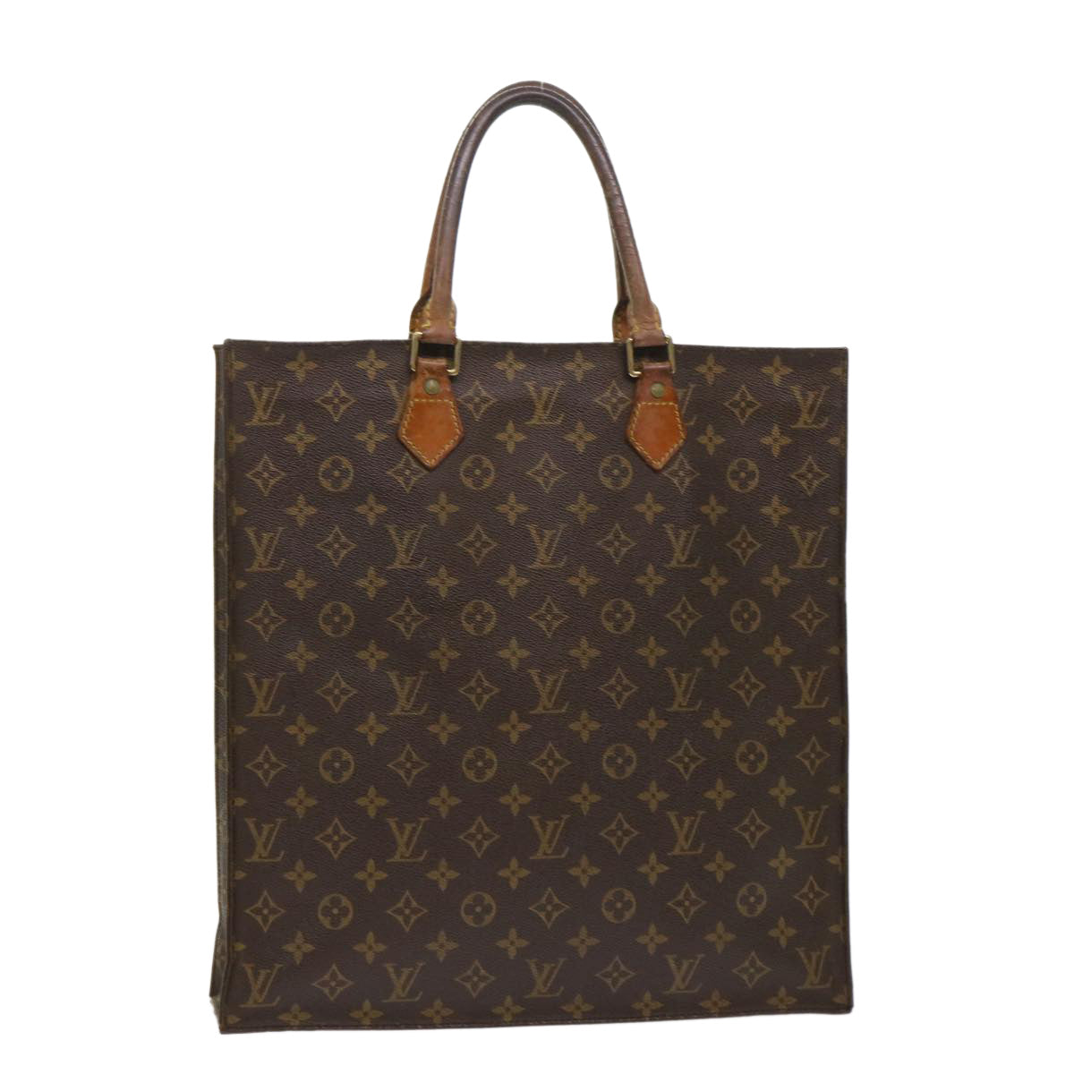 LOUIS VUITTON Monogram Sac Plat Hand Bag M51140 LV Auth th3804