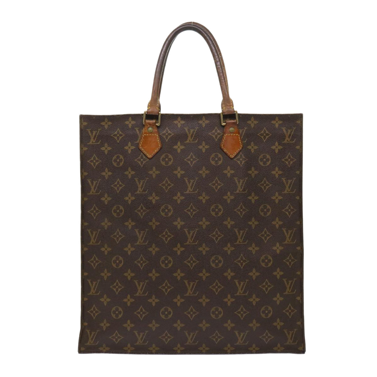 LOUIS VUITTON Monogram Sac Plat Hand Bag M51140 LV Auth th3804