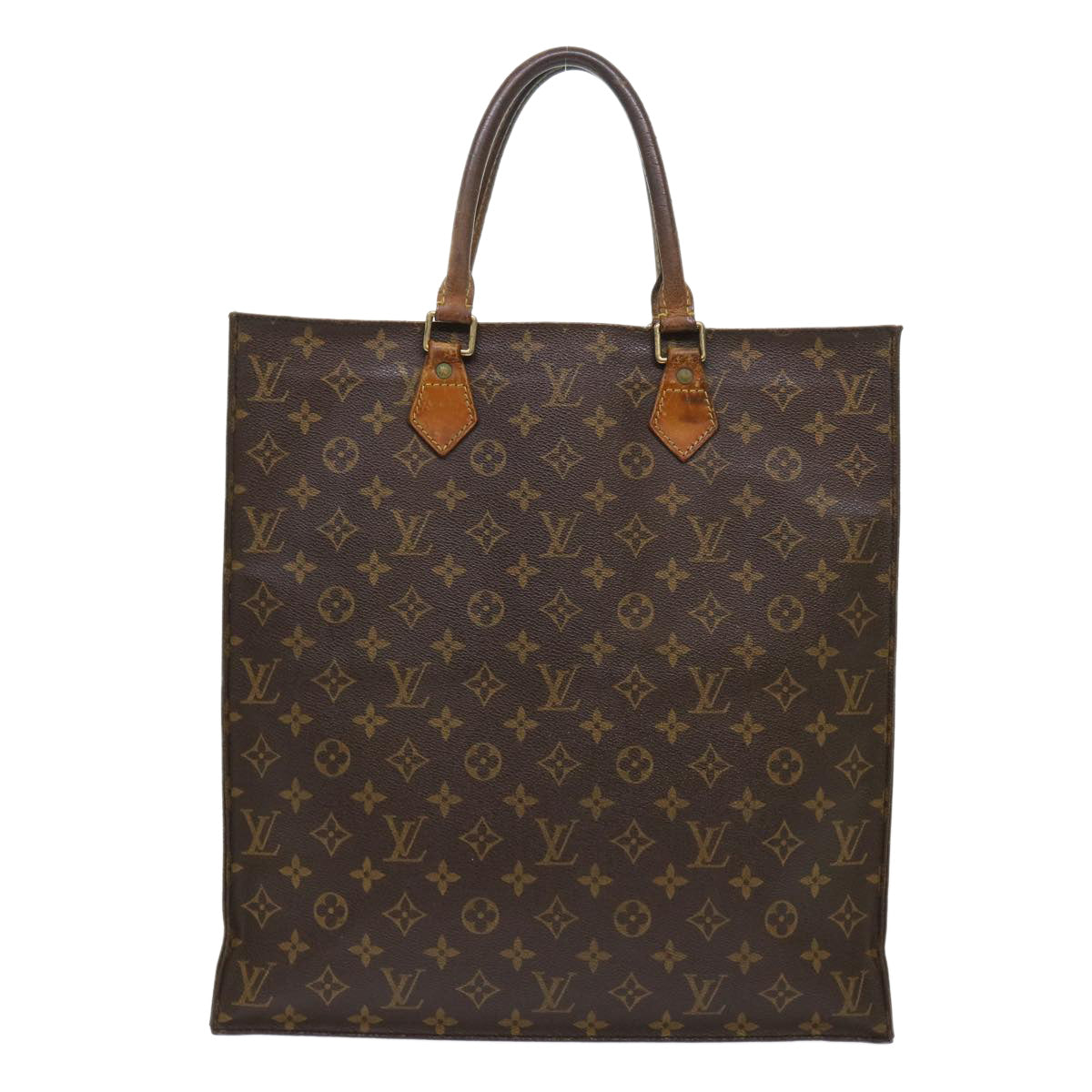 LOUIS VUITTON Monogram Sac Plat Hand Bag M51140 LV Auth th3804 - 0